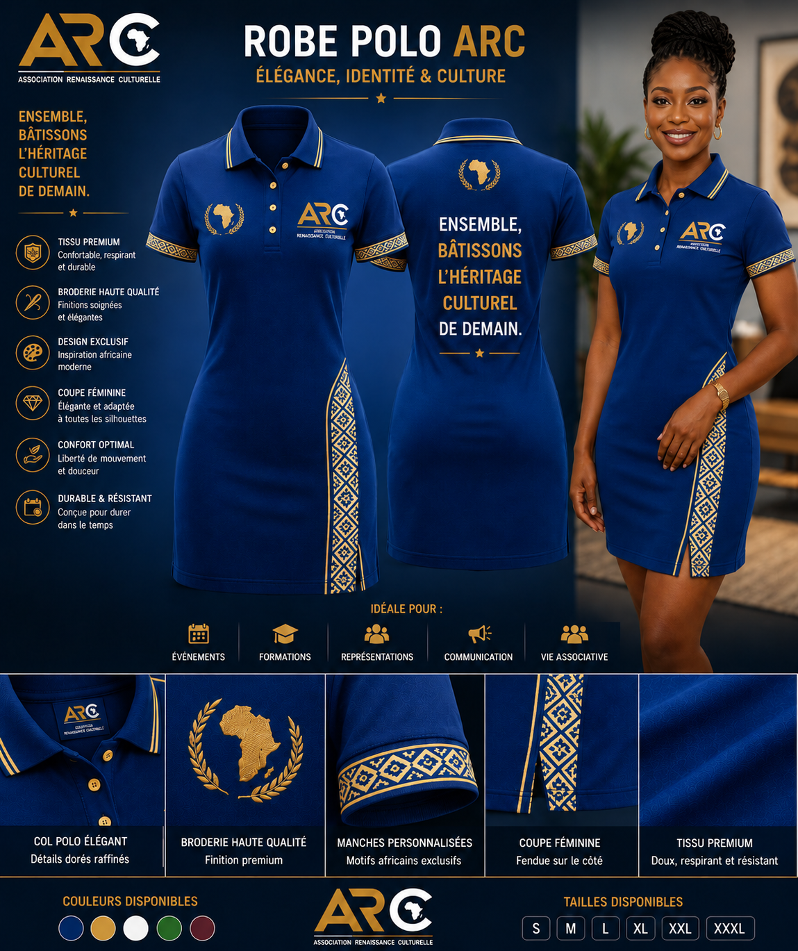 Robe Polo ARC — Bleu Royal